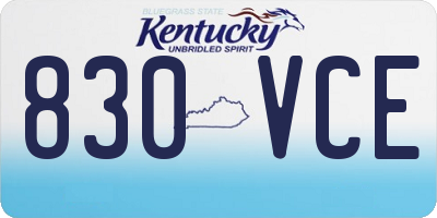KY license plate 830VCE