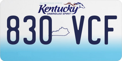 KY license plate 830VCF