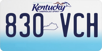 KY license plate 830VCH