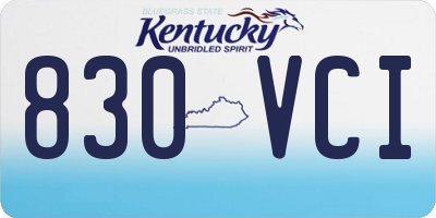 KY license plate 830VCI