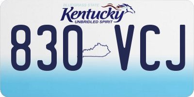KY license plate 830VCJ