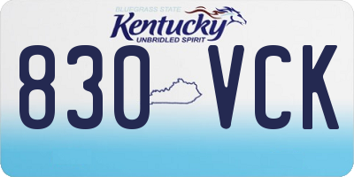 KY license plate 830VCK