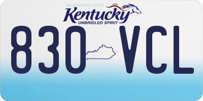 KY license plate 830VCL