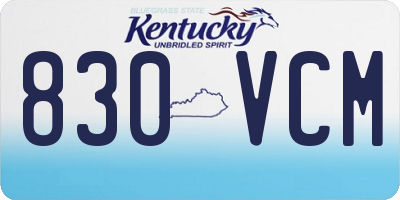 KY license plate 830VCM