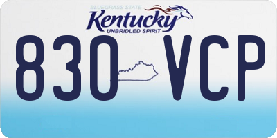 KY license plate 830VCP