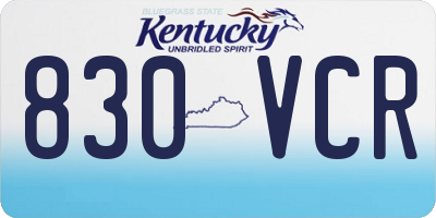 KY license plate 830VCR