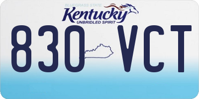 KY license plate 830VCT
