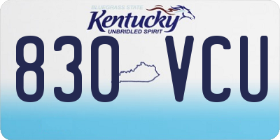 KY license plate 830VCU