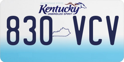 KY license plate 830VCV