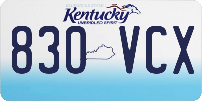 KY license plate 830VCX