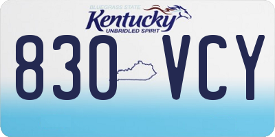 KY license plate 830VCY