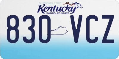 KY license plate 830VCZ