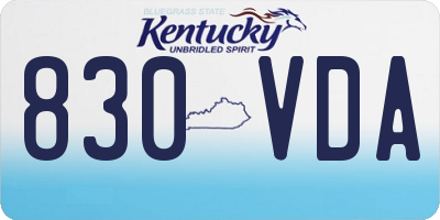 KY license plate 830VDA