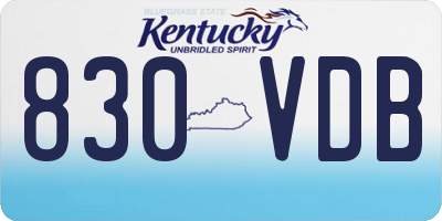 KY license plate 830VDB