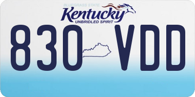 KY license plate 830VDD
