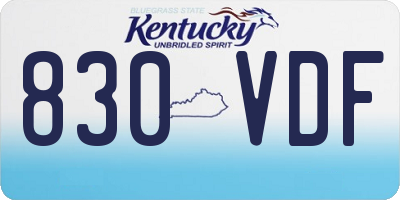 KY license plate 830VDF