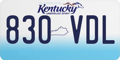 KY license plate 830VDL