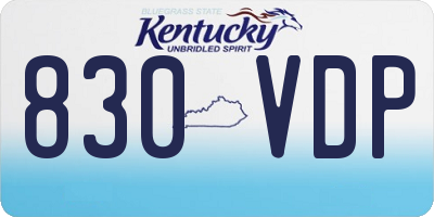 KY license plate 830VDP