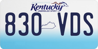 KY license plate 830VDS