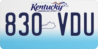 KY license plate 830VDU