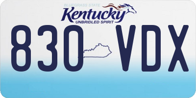 KY license plate 830VDX