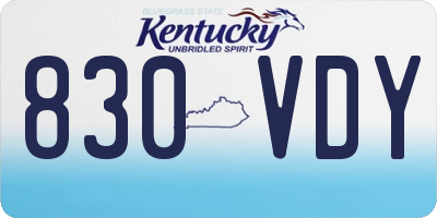 KY license plate 830VDY