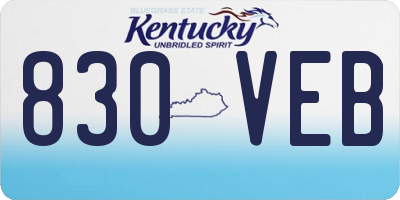 KY license plate 830VEB