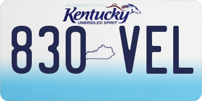 KY license plate 830VEL