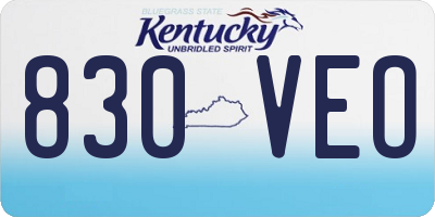 KY license plate 830VEO