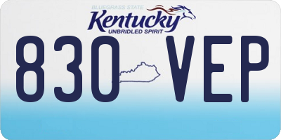 KY license plate 830VEP