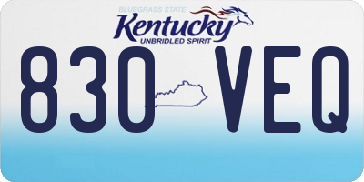 KY license plate 830VEQ