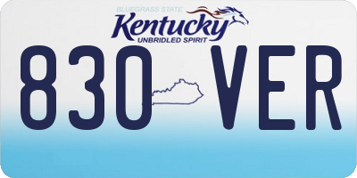 KY license plate 830VER