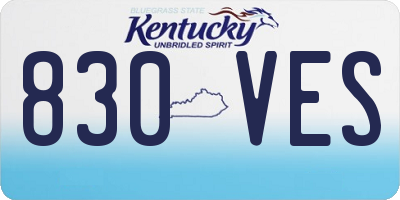 KY license plate 830VES