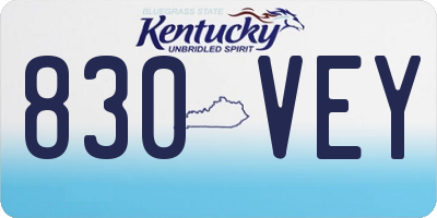KY license plate 830VEY