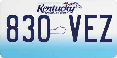 KY license plate 830VEZ