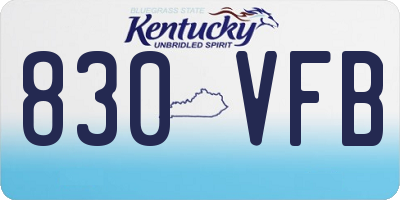 KY license plate 830VFB