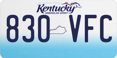 KY license plate 830VFC