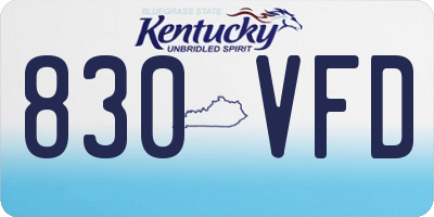 KY license plate 830VFD