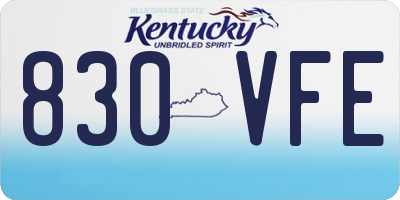 KY license plate 830VFE