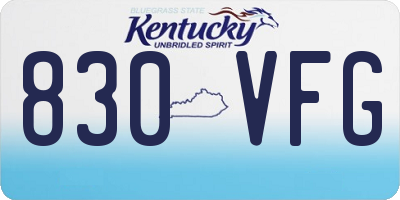 KY license plate 830VFG