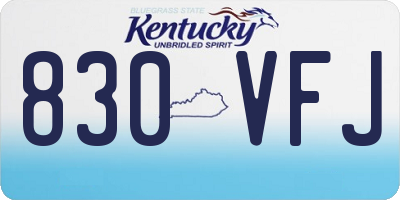 KY license plate 830VFJ