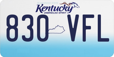 KY license plate 830VFL