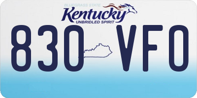KY license plate 830VFO