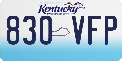 KY license plate 830VFP