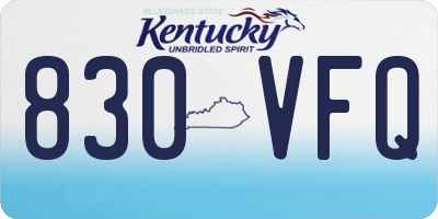 KY license plate 830VFQ