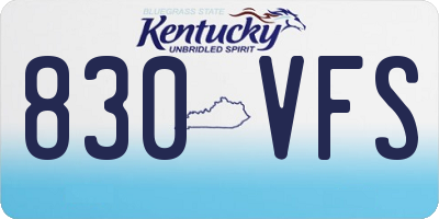KY license plate 830VFS