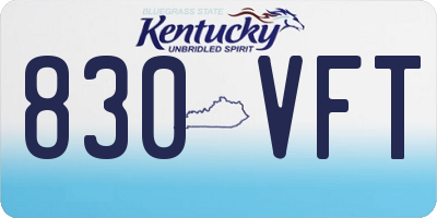 KY license plate 830VFT