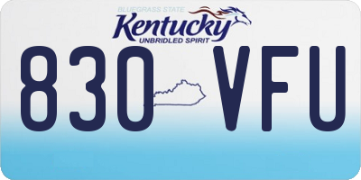 KY license plate 830VFU