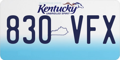 KY license plate 830VFX