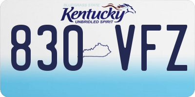 KY license plate 830VFZ